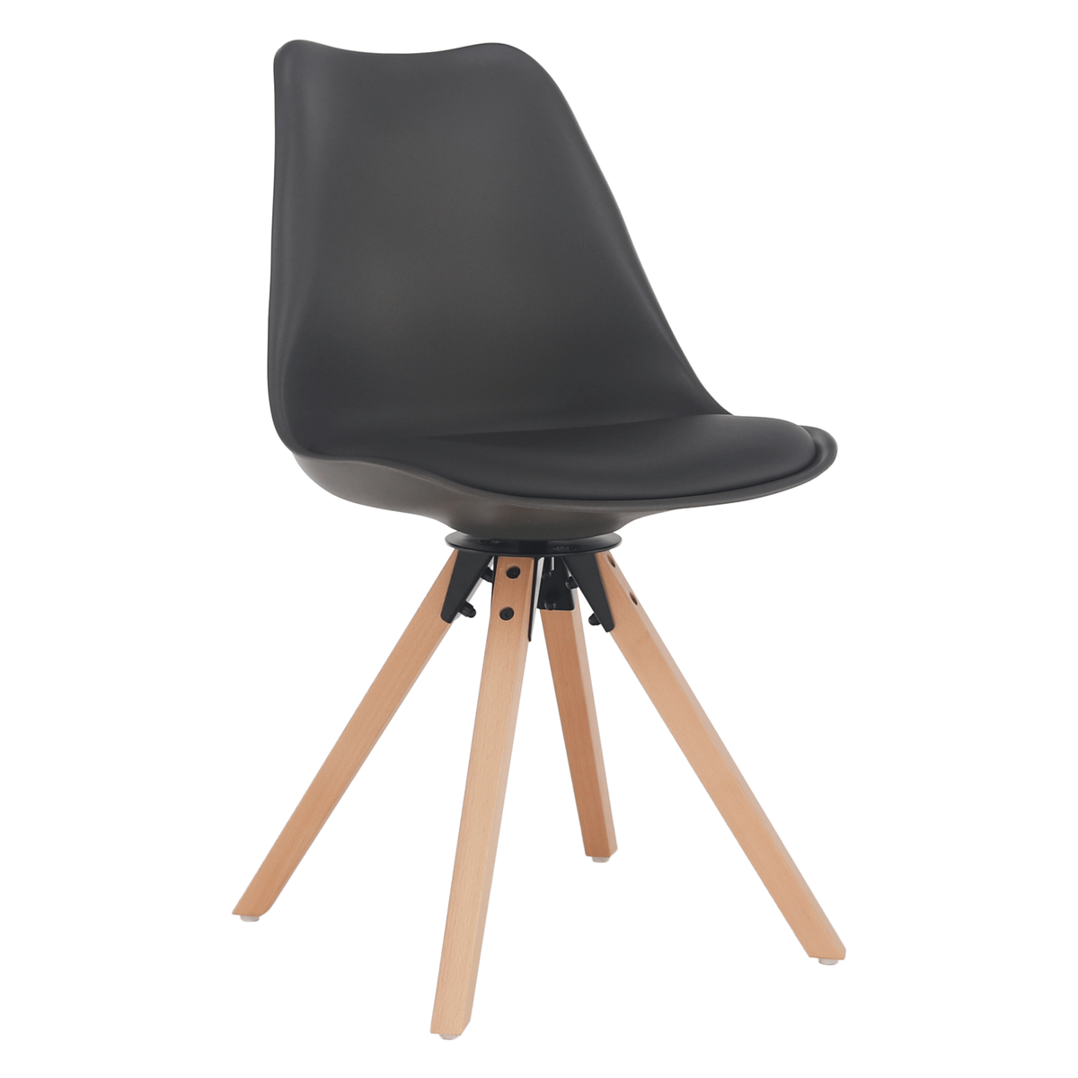 Scaun pivotant elegant SANTENA, gri închis, piele ecologică, 48x57.5x82.5 cm Kondela