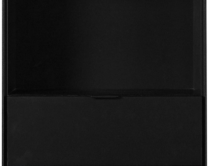 Vitrină SOMA 51 × 189 cm, rafturi de sticlă, negru/espresso Arboteca