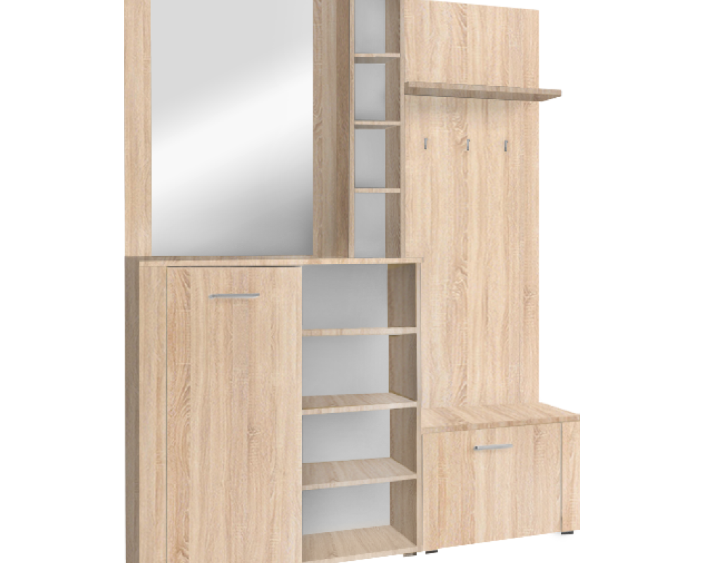 Set pentru anticameră CORTINA, stejar sonoma, 150x32x190 cm Kondela