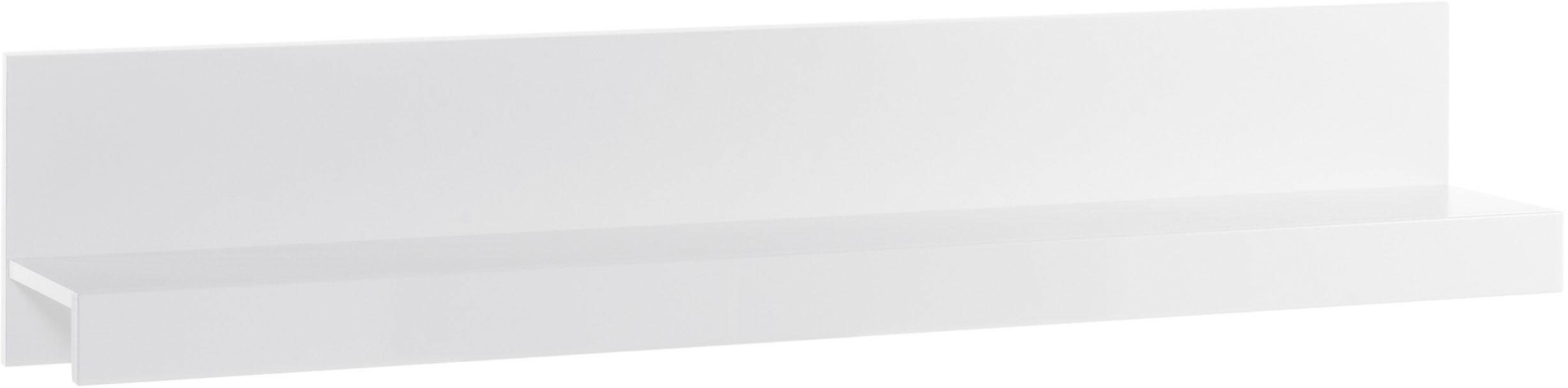 Poliță de perete Bianco, alb lucios, 150 cm Arboteca