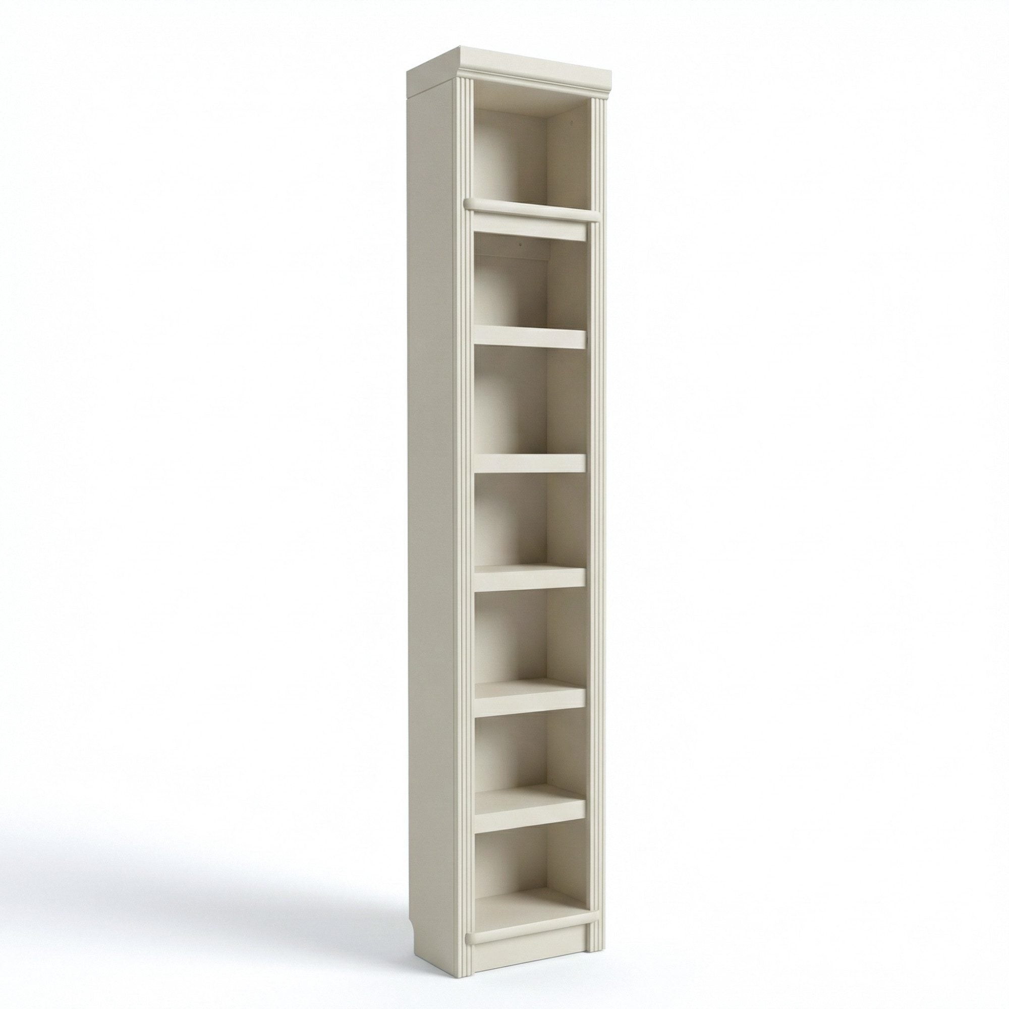 Bibliotecă Soeren din lemn masiv de pin, 7 rafturi, 40×29×220 cm – alb crem Arboteca