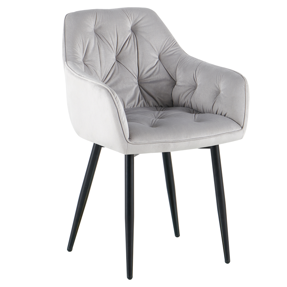 Scaun de design FOGGIA 2, țesătură Velvet gri deschis, țesătură Velvet/metal, 55x61x82 cm Kondela