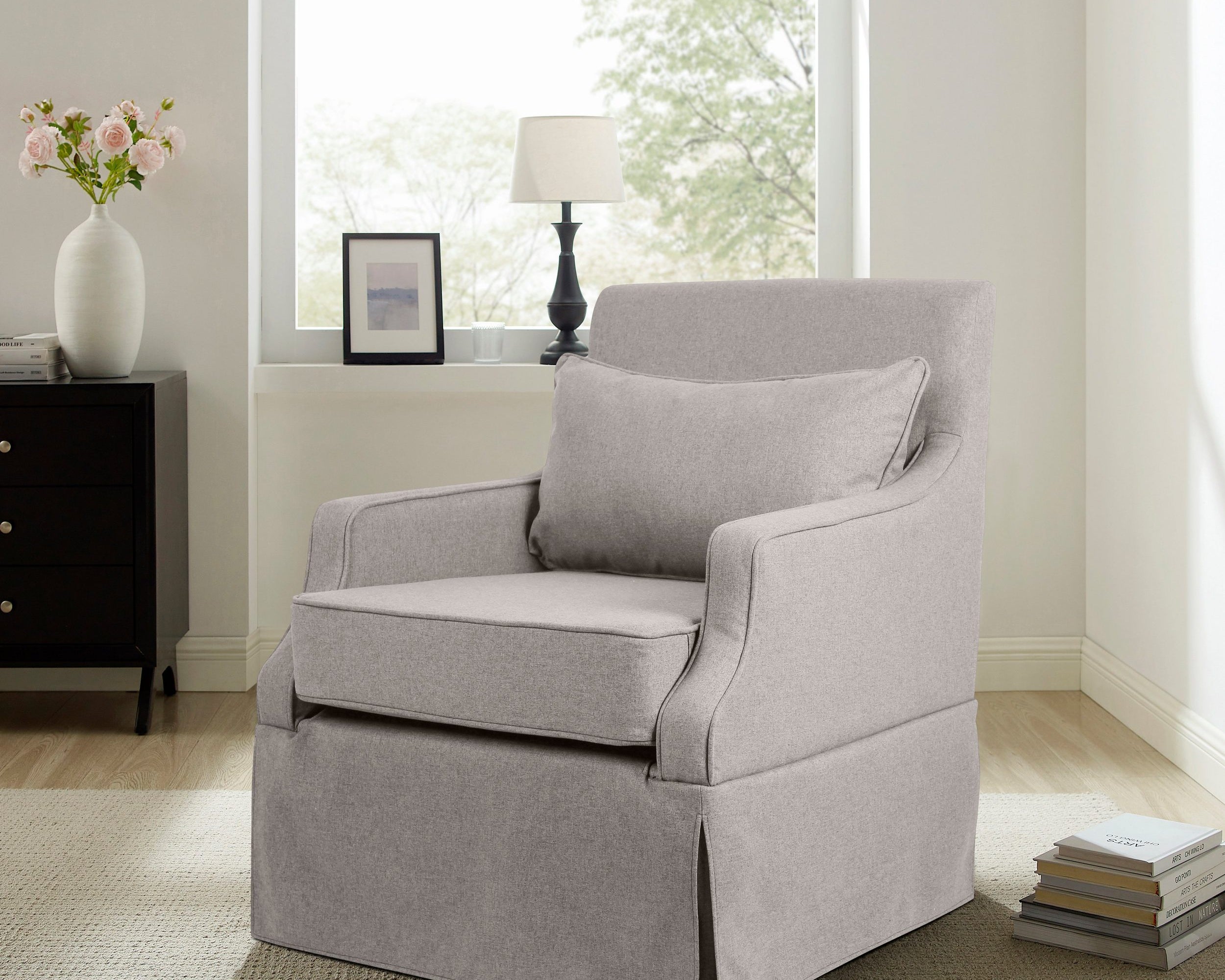 Fotoliu Louisville Gri Deschis, 75 cm latime Arboteca