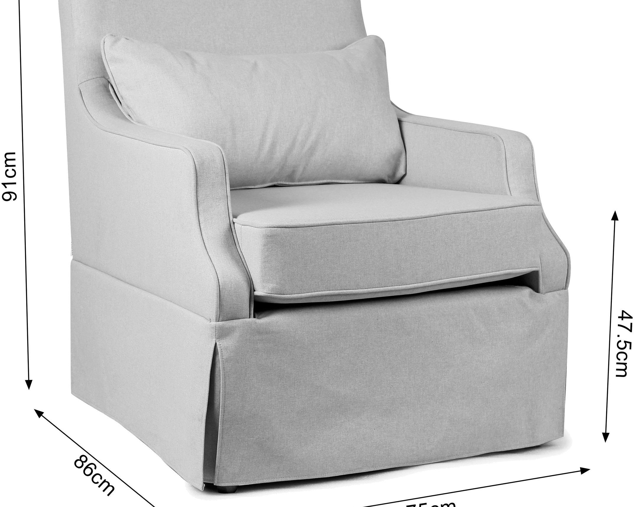 Fotoliu Louisville Gri Deschis, 75 cm latime Arboteca