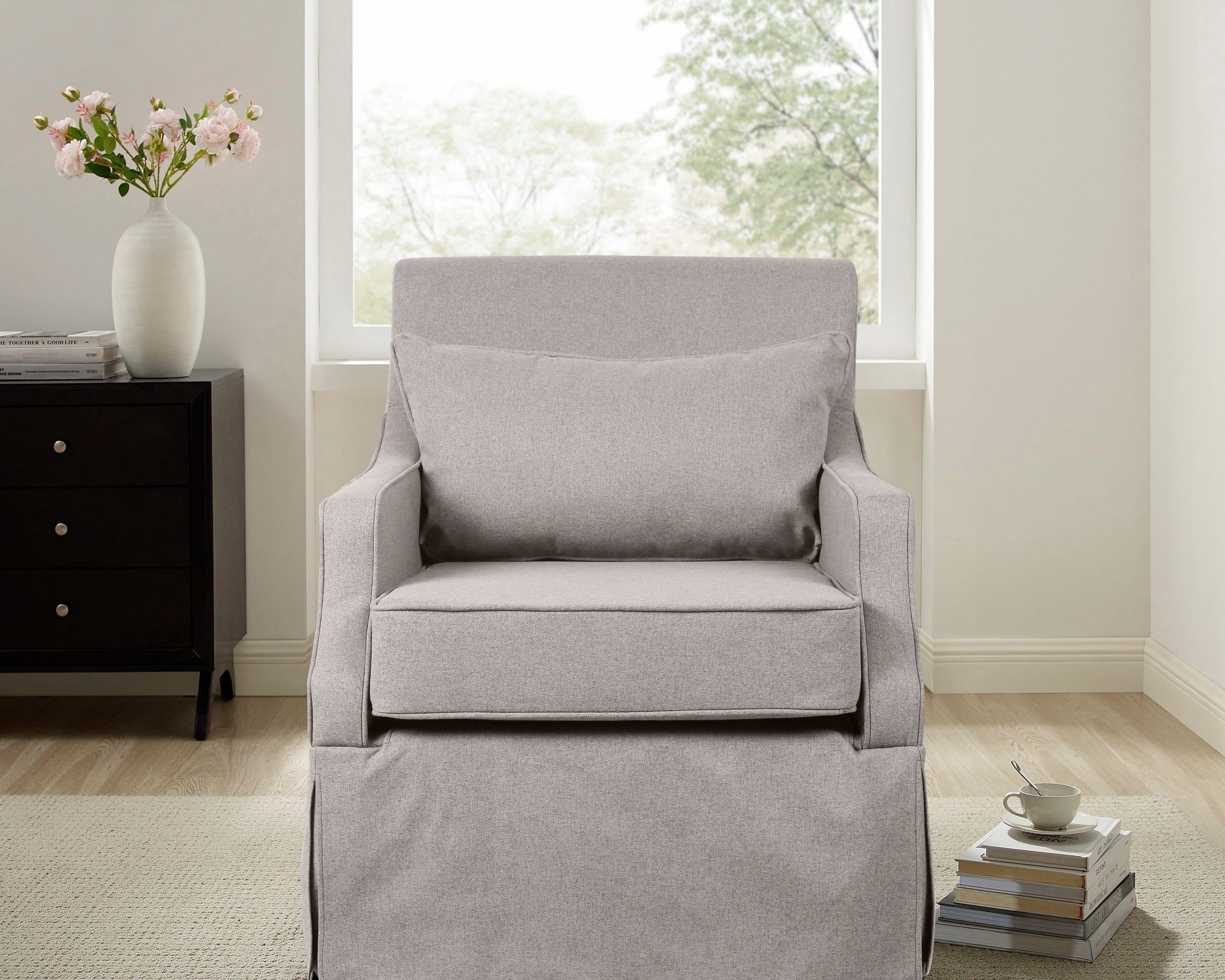 Fotoliu Louisville Gri Deschis, 75 cm latime Arboteca