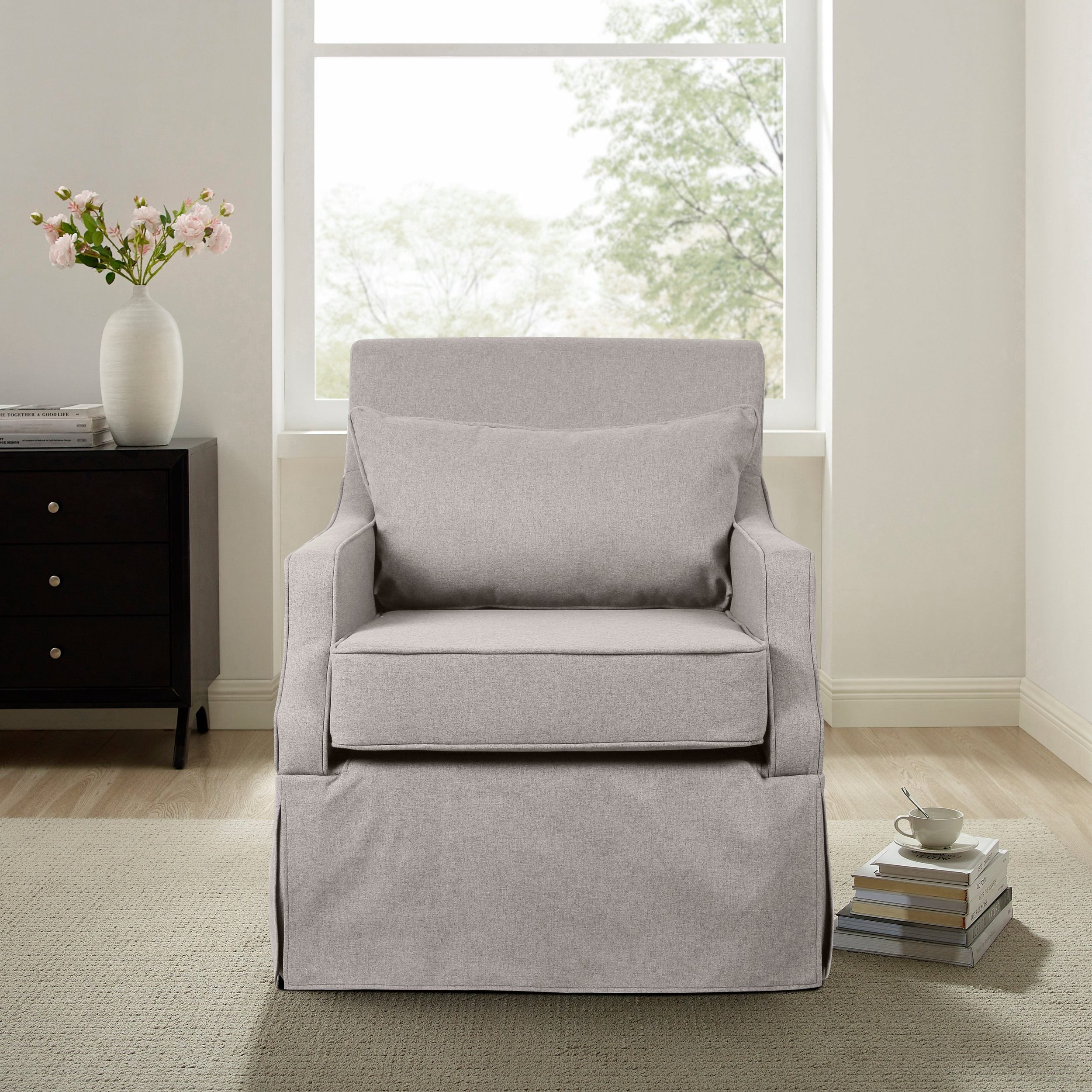 Fotoliu Louisville Gri Deschis, 75 cm latime Arboteca