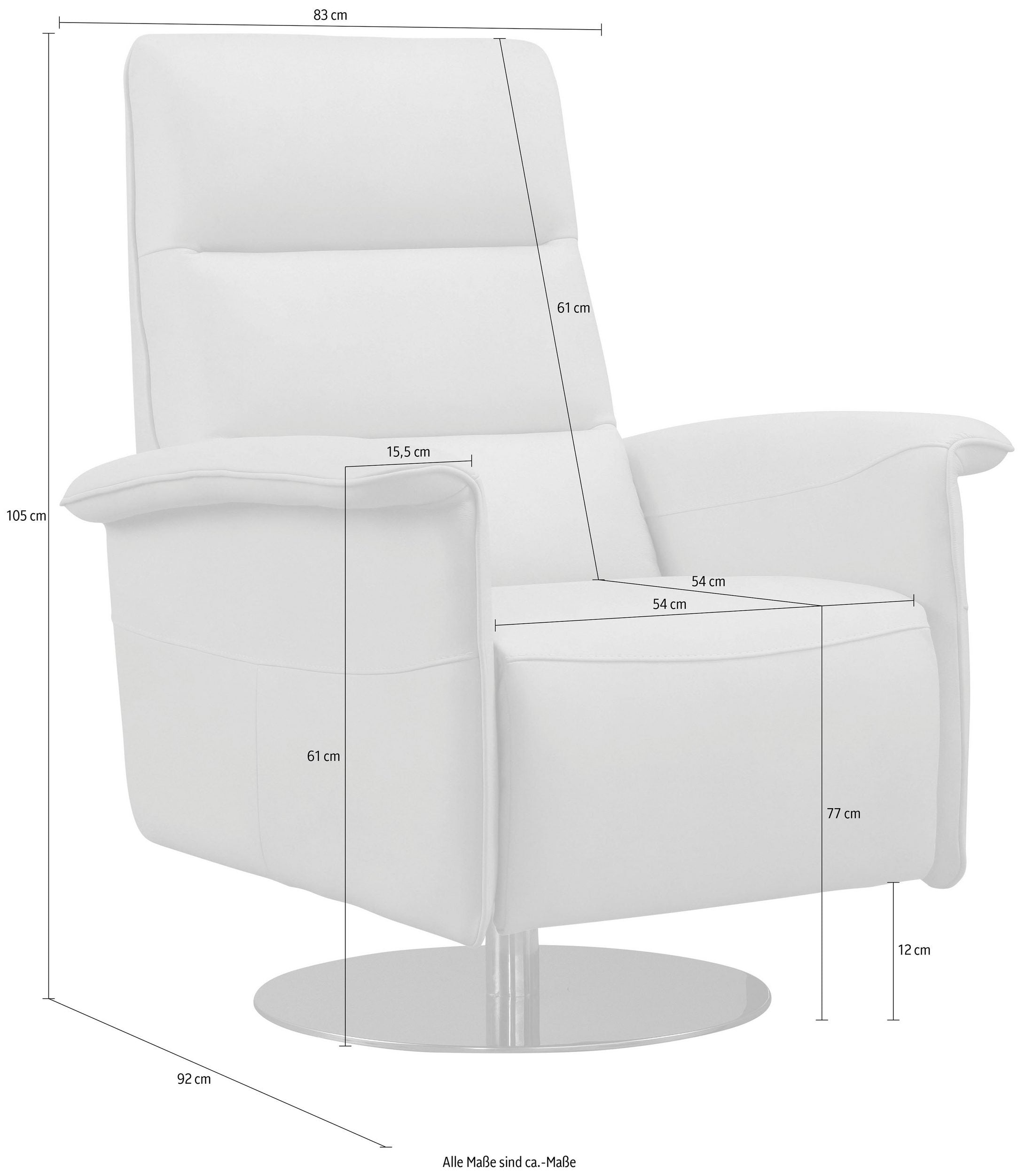 Fotoliu rotativ Kelly cu functie de relaxare, Negru, Piele Naturala Arboteca