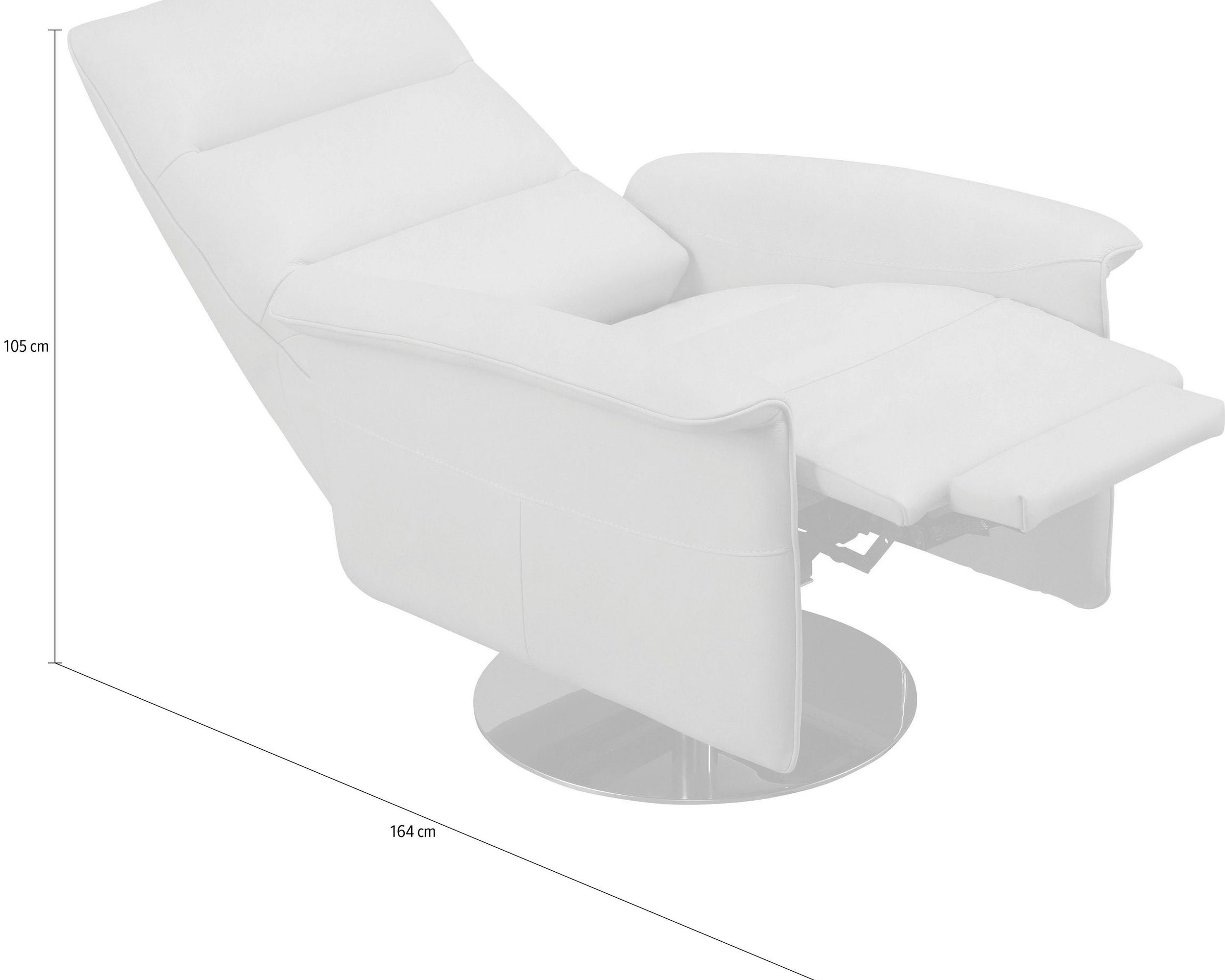 Fotoliu rotativ Kelly cu functie de relaxare, Negru, Piele Naturala Arboteca