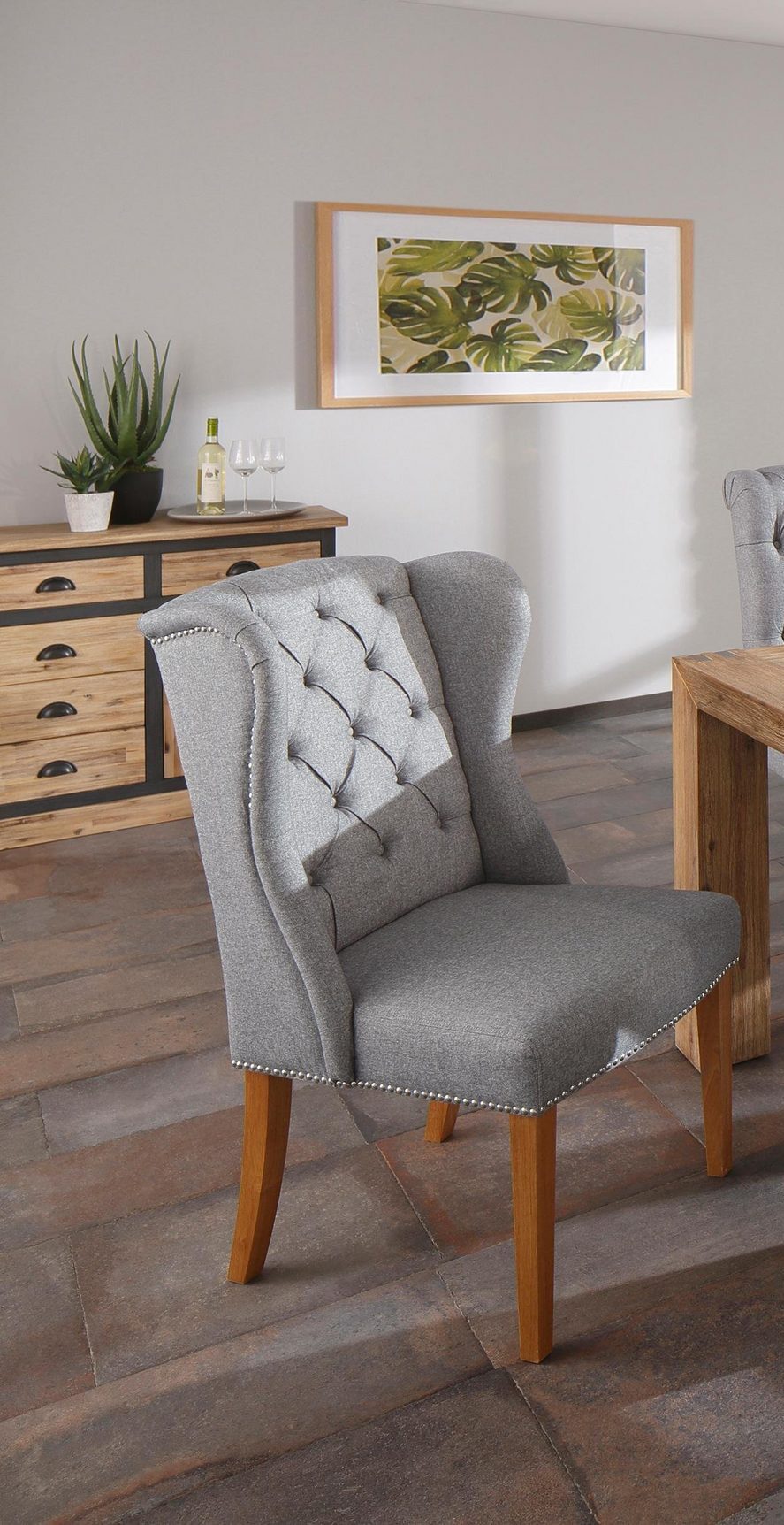 Fotoliu tapițat Liao, Gri Arboteca