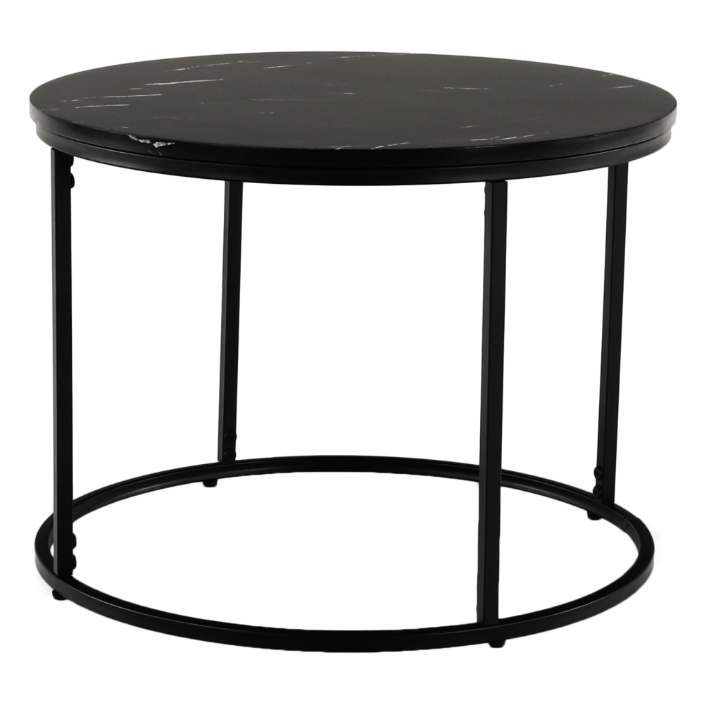 Măsuţă de cafea, marmură neagră / metal negru, GAGIN Kondela