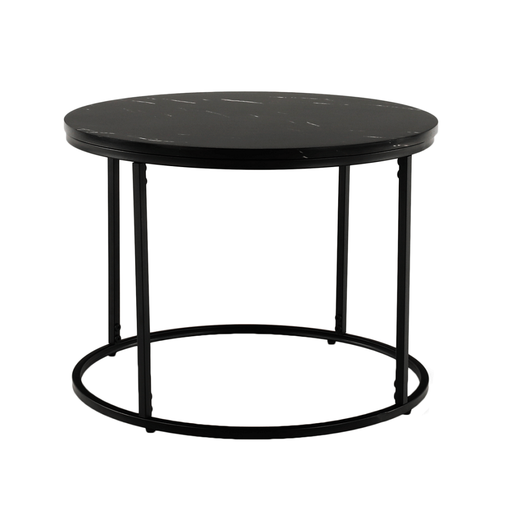 Măsuţă de cafea, marmură neagră / metal negru, GAGIN Kondela
