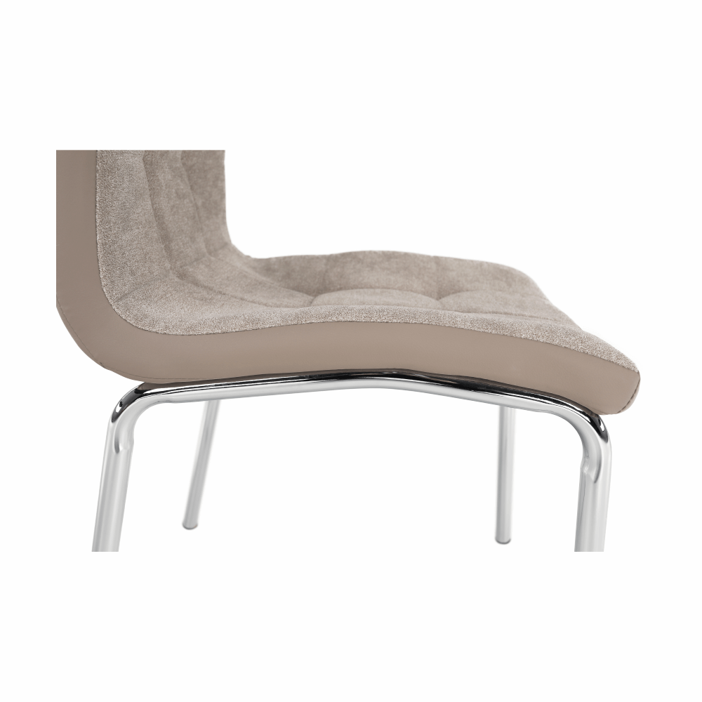 Scaun dining RIJEKA, bej/crom, textil/piele eco/crom, 42x58x103 cm Kondela