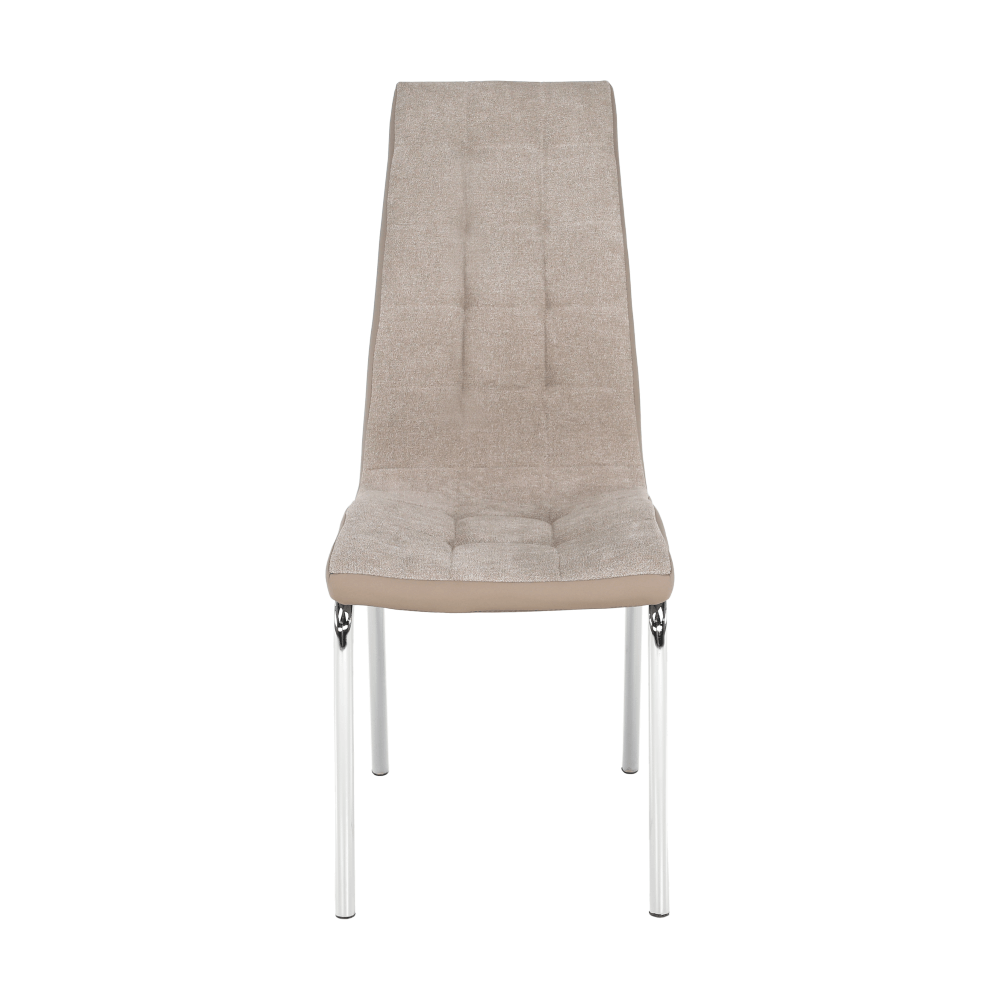 Scaun dining RIJEKA, bej/crom, textil/piele eco/crom, 42x58x103 cm Kondela