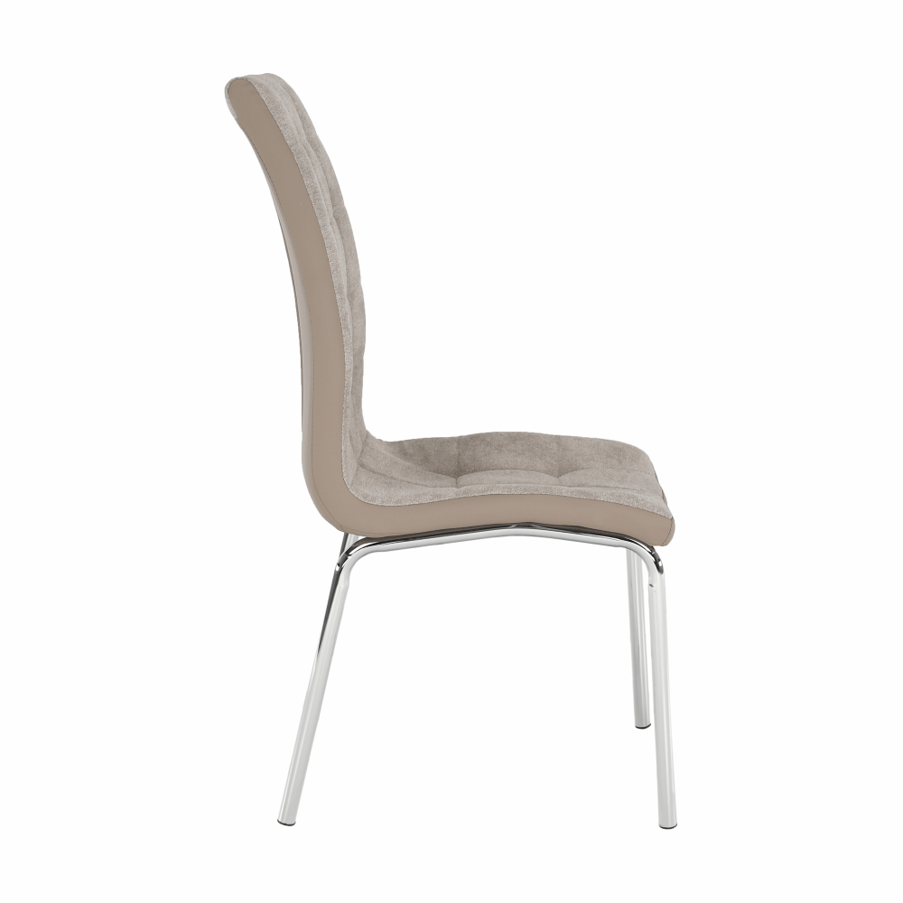 Scaun dining RIJEKA, bej/crom, textil/piele eco/crom, 42x58x103 cm Kondela