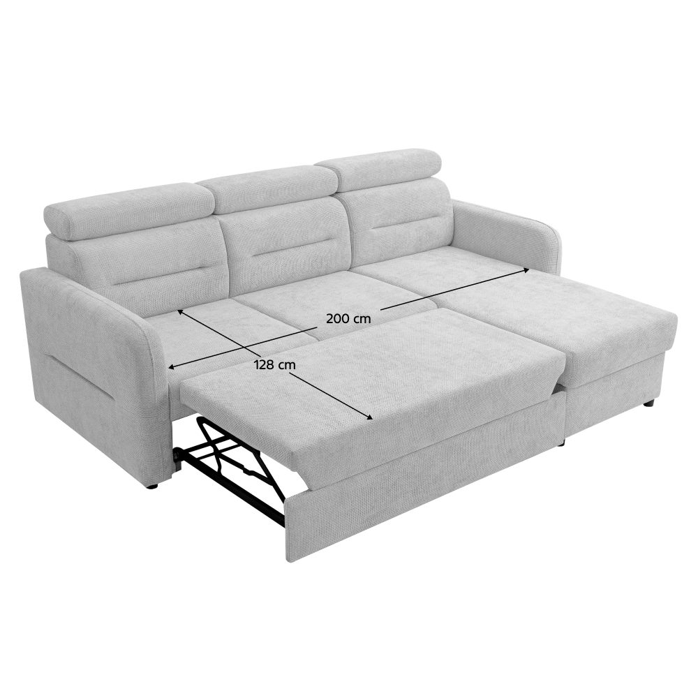 Set canapea universală FORLI, gri deschis, pe stânga, 220x165x85 cm Kondela