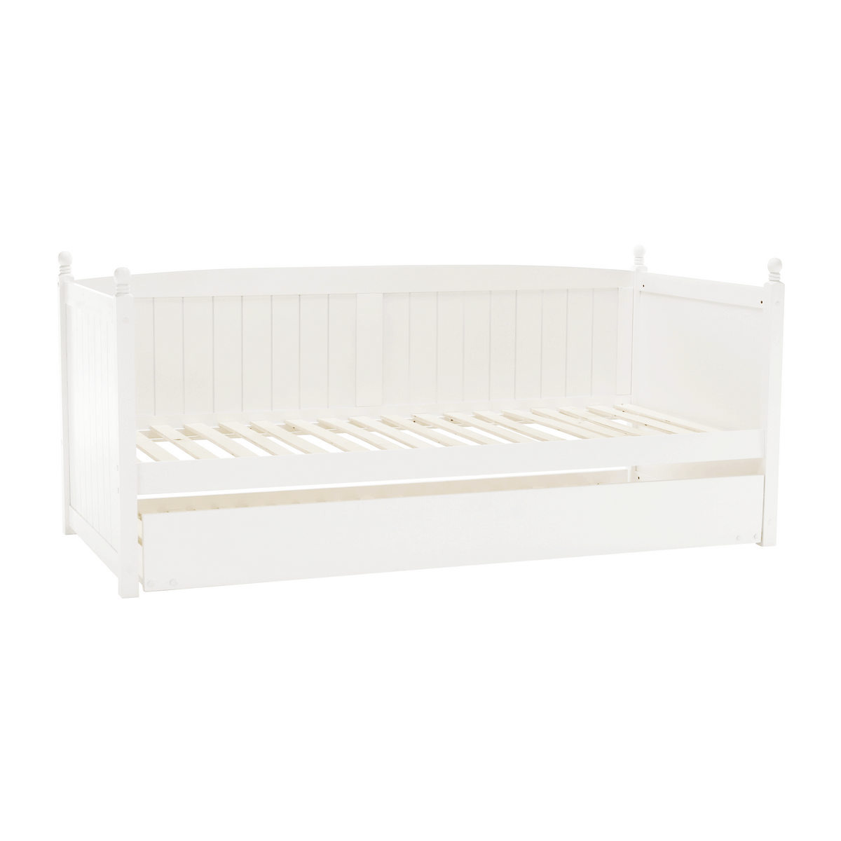 Pat cu pat suplimentar, lemn de pin, alb, 90x200, GLAMIS Kondela