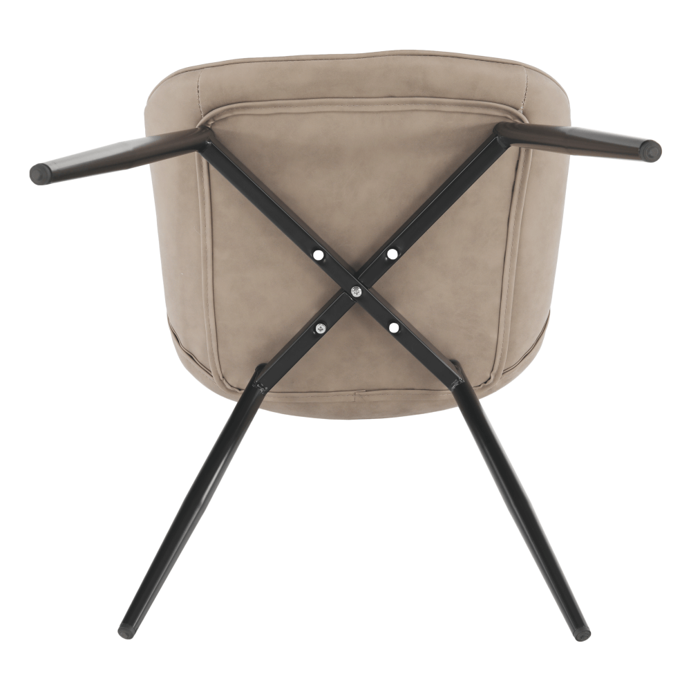 Scaun TISNO, gri maroniu taupe/negru, piele ecologică/metal, 49x57x85 cm Kondela