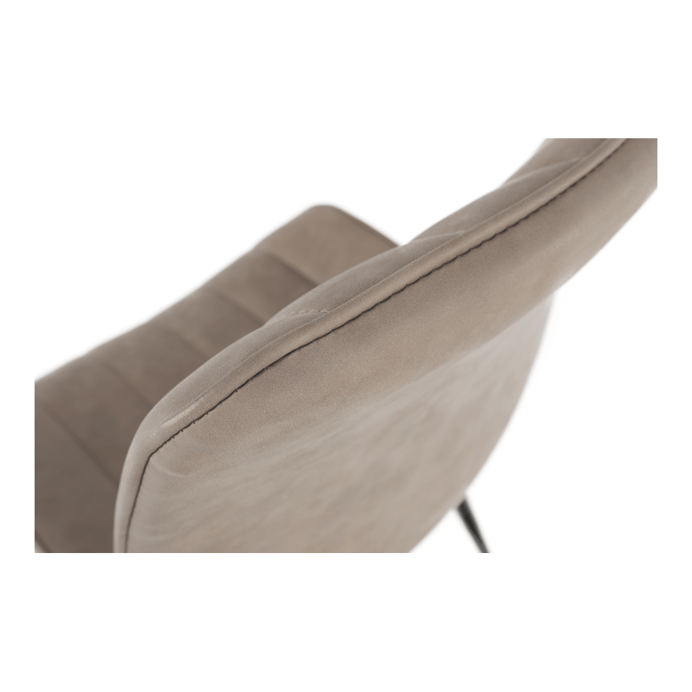Scaun TISNO, gri maroniu taupe/negru, piele ecologică/metal, 49x57x85 cm Kondela