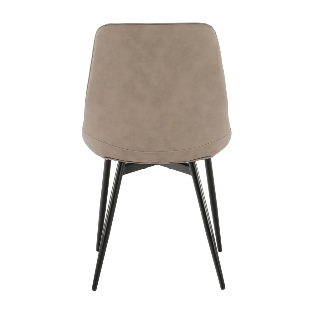 Scaun TISNO, piele ecologică gri maroniu taupe/negru Kondela