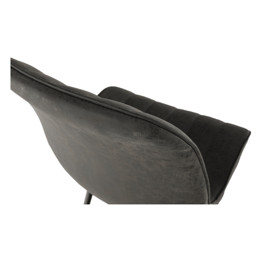Scaun TISNO, piele ecologică gri închis/negru, piele ecologică/metal, 49x57x85 cm Kondela
