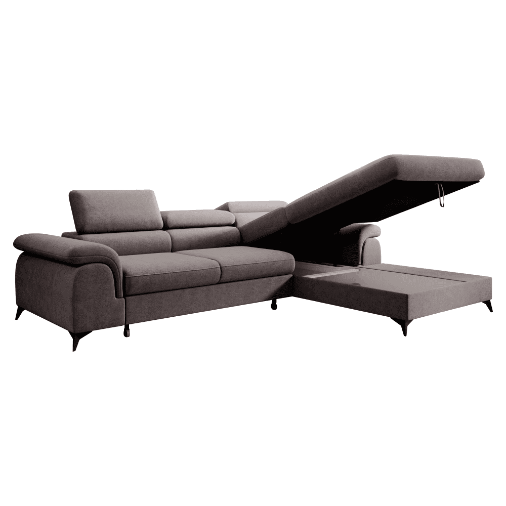 Set canapea extensibilă PIRAN, maro, pe dreapta, 275x205x75 cm Kondela