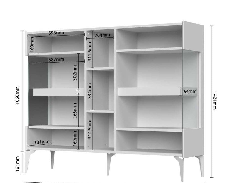 Set living cu fronturi din MDF vopsit – comodă TV și două vitrine Arboteca