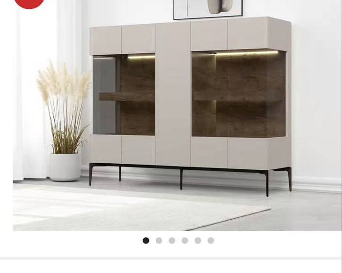 Set living cu fronturi din MDF vopsit – comodă TV și două vitrine Arboteca