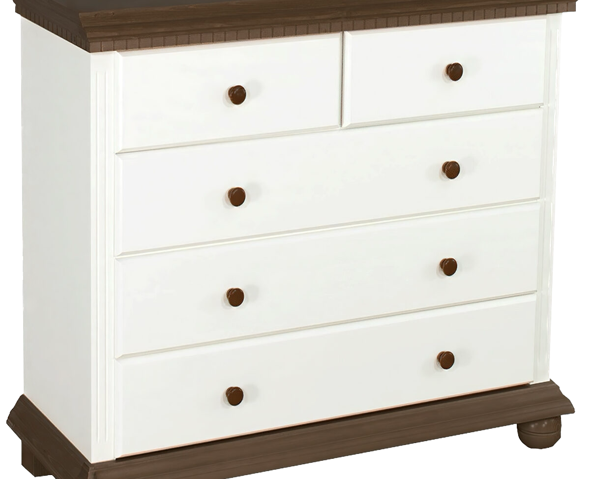 Dormitor din lemn masiv Bavaria Alb-Nuc Arboteca