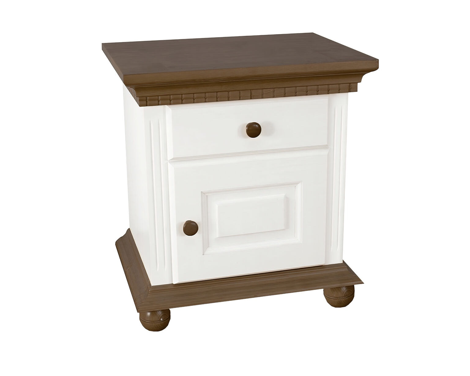 Dormitor din lemn masiv Bavaria Alb-Nuc Arboteca