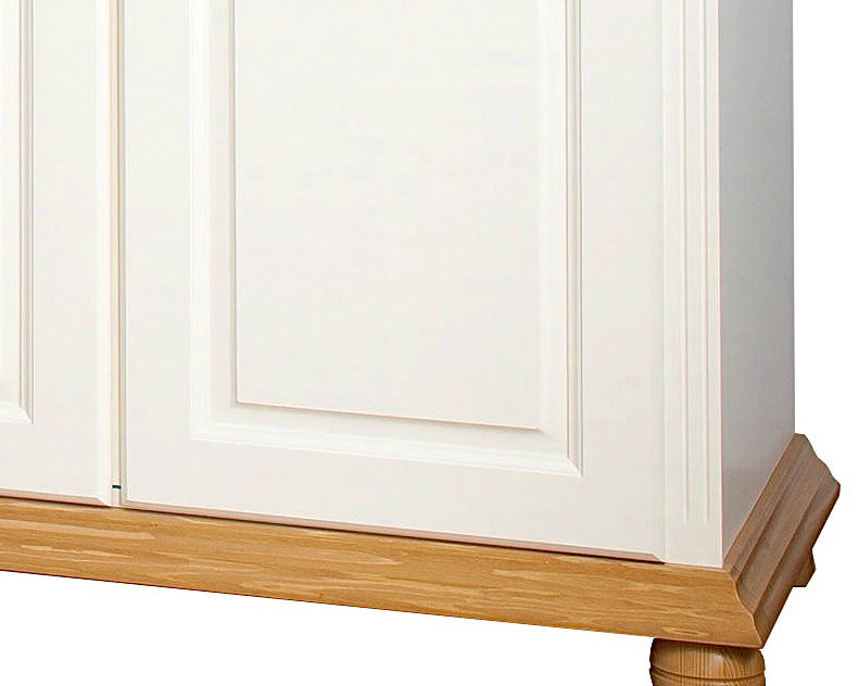 Dulap cu patru usi Bavaria din lemn masiv, Alb-Natur Arboteca