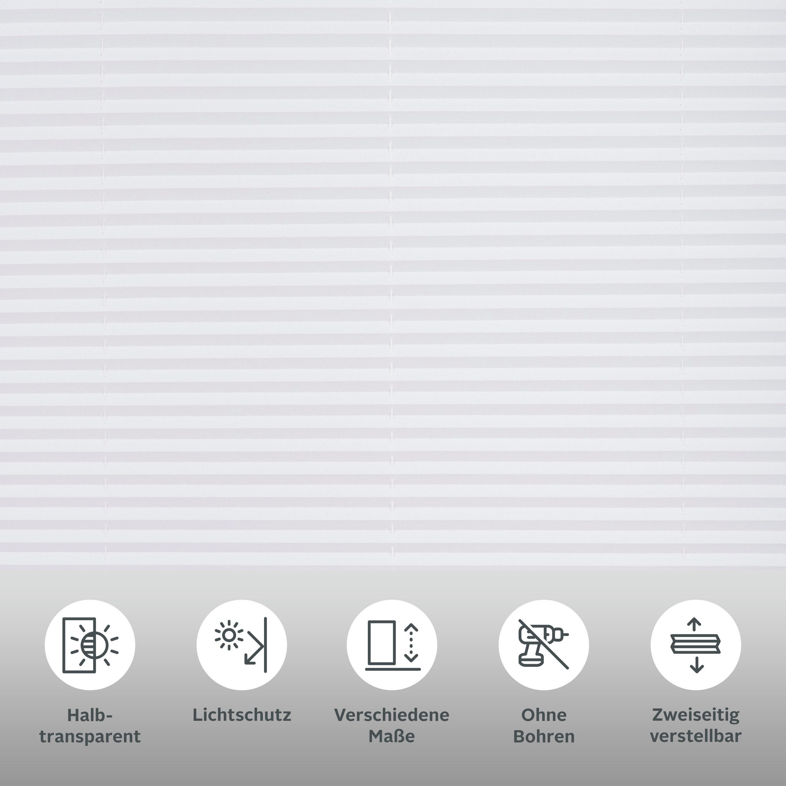 Jaluzea plisata Lahom, fara gaurire, Alb, 40 cm latime Arboteca