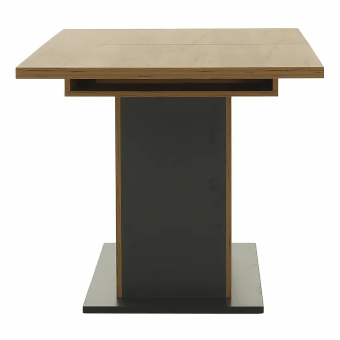 Masă dining, stejar craft auriu / grafit gri, 155-204x86 cm, FIDEL Kondela
