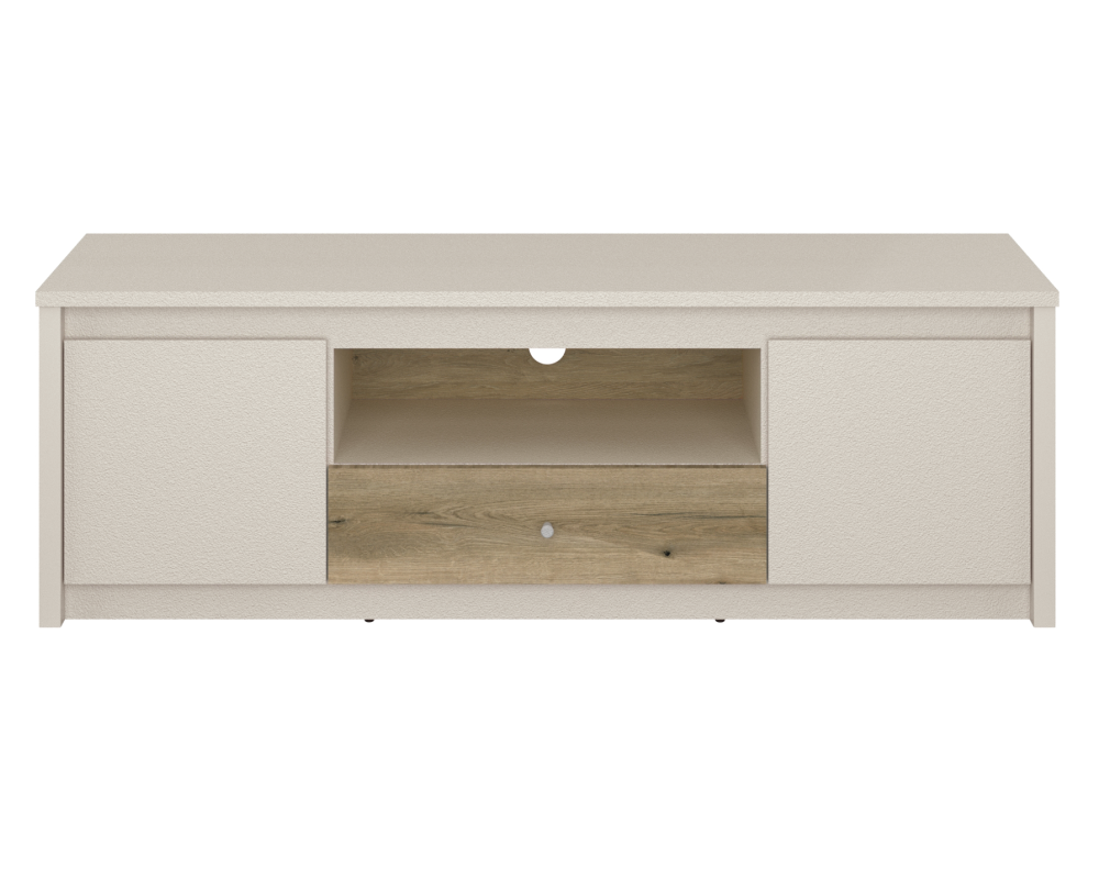 Comodă TV KAROS, cașmir/stejar evoke, 2 uși și sertar, 150 cm Kondela