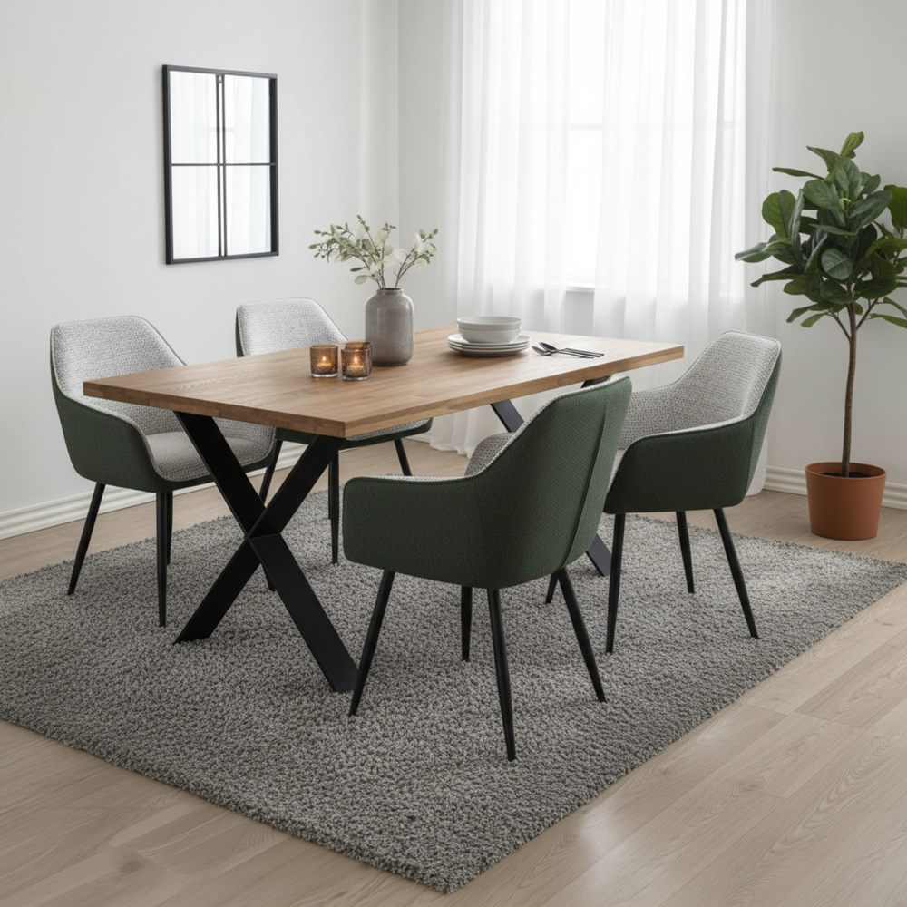 Fotoliu de design, verde/melir gri deschis/negru, 59x61x84 cm Kondela