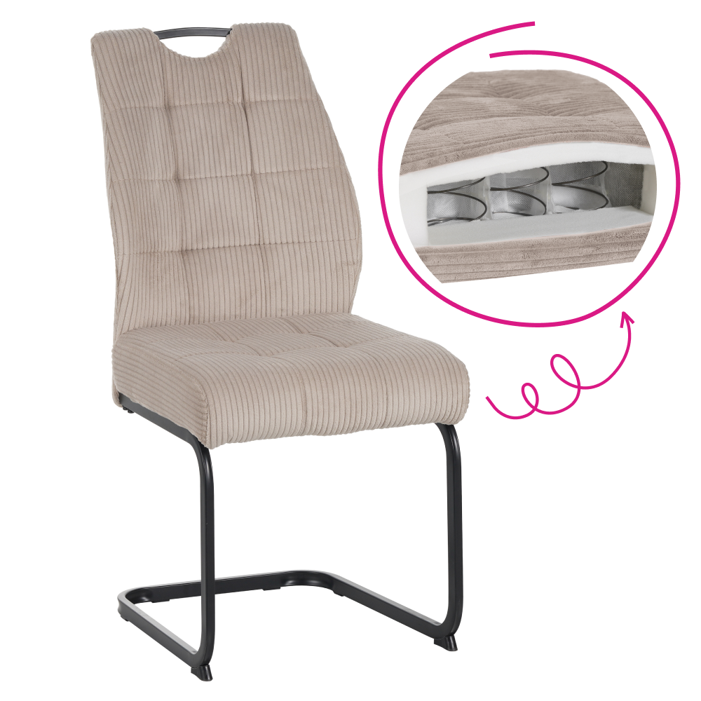 Scaun pentru sufragerie FOLIGNO, maro-gri Taupe/neagră, 46x62.5x97 cm Kondela