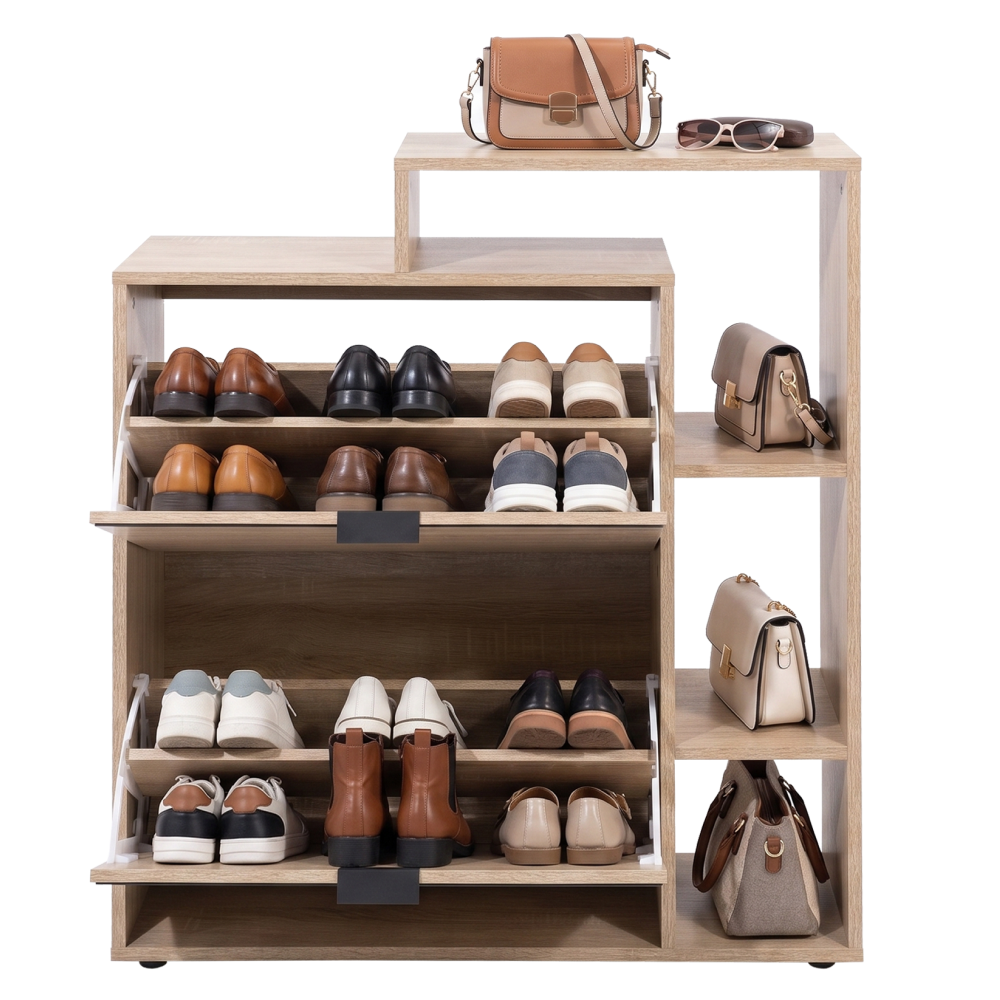 Pantofar basculant cu oglindă PALAMOS TIP 1, stejar sonoma, 80x24x93 cm Kondela