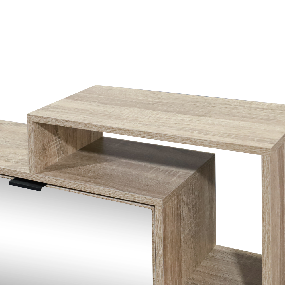 Pantofar basculant cu oglindă PALAMOS TIP 1, stejar sonoma, 80x24x93 cm Kondela