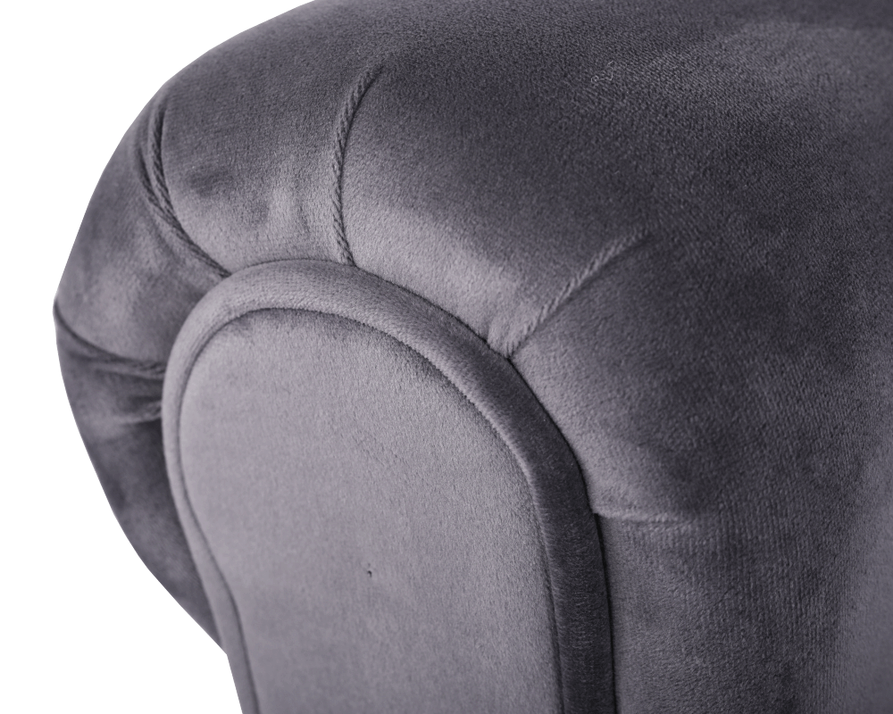 Bancă LINDOS, catifea Velvet, gri/negru, catifea Velvet/lemn, 100x30x56 cm Kondela