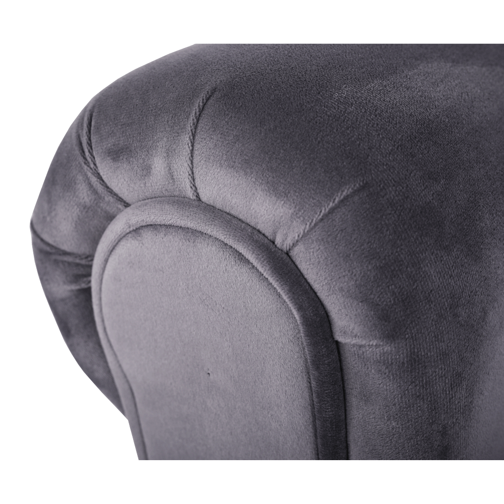 Bancă LINDOS, catifea Velvet, gri/negru, catifea Velvet/lemn, 100x30x56 cm Kondela