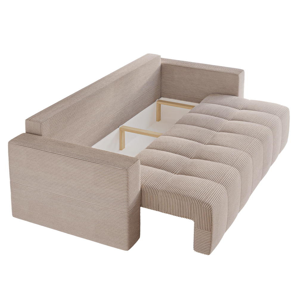 Canapea extensibilă VARESE, bej Taupe, 233x92x85 cm Kondela