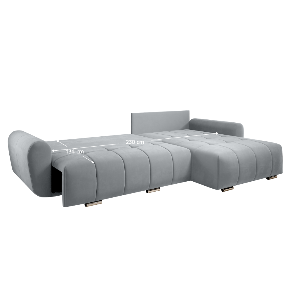 Set canapea universală BEAUNE, gri deschis, 280x180x75 cm Kondela