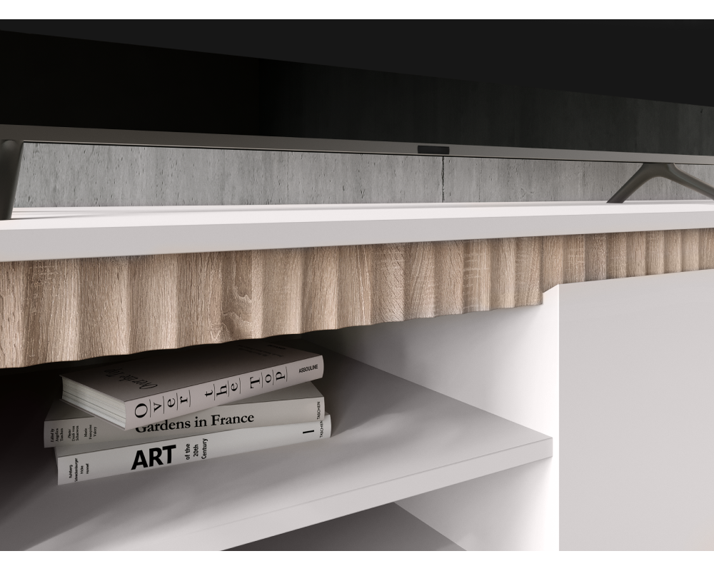 Comodă TV LONGY, cașmir/stejar sonoma, extensibilă, 155 cm Kondela