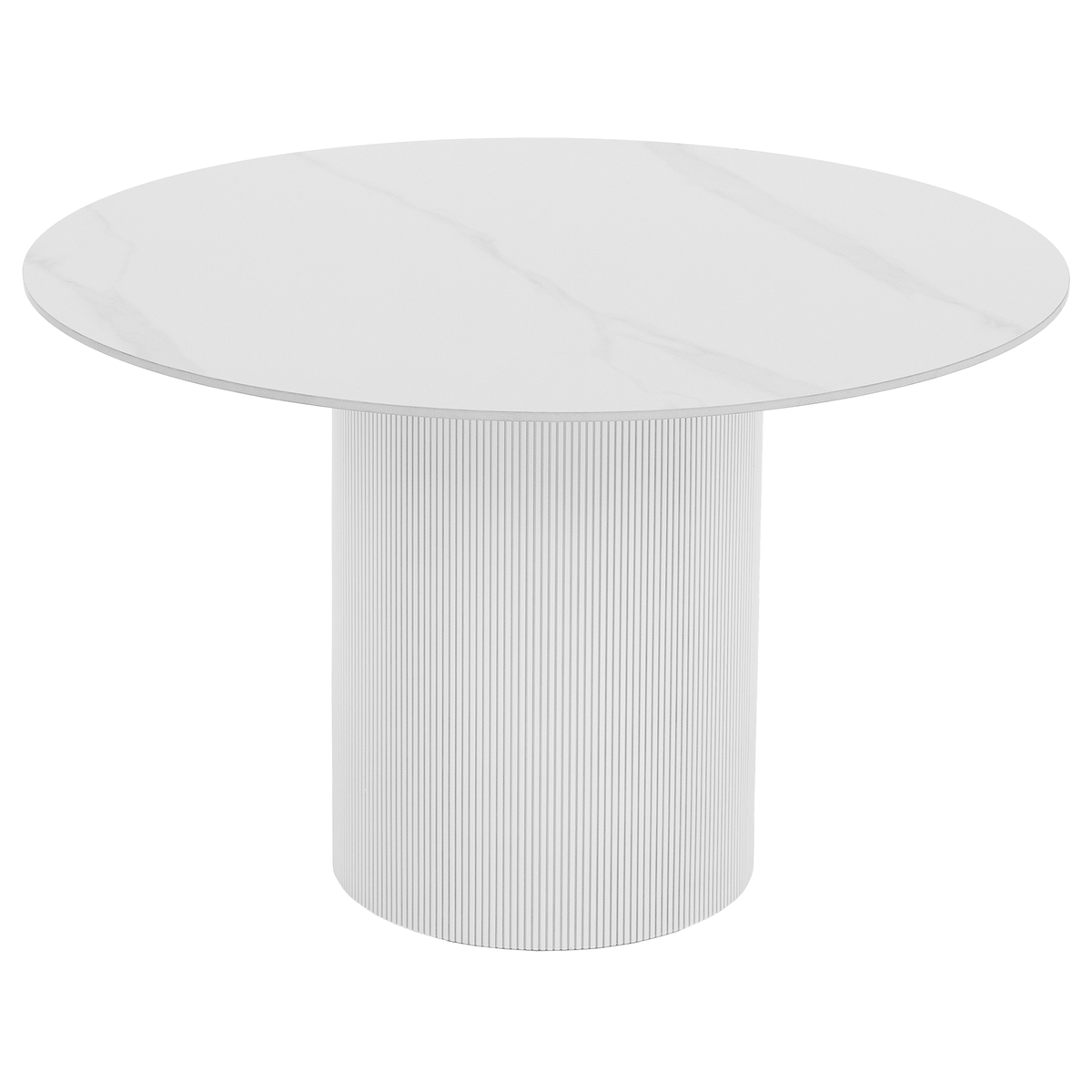 Masă de sufragerie MODICA TIP 1, marmură albă/MDF, diametru 120 cm Kondela