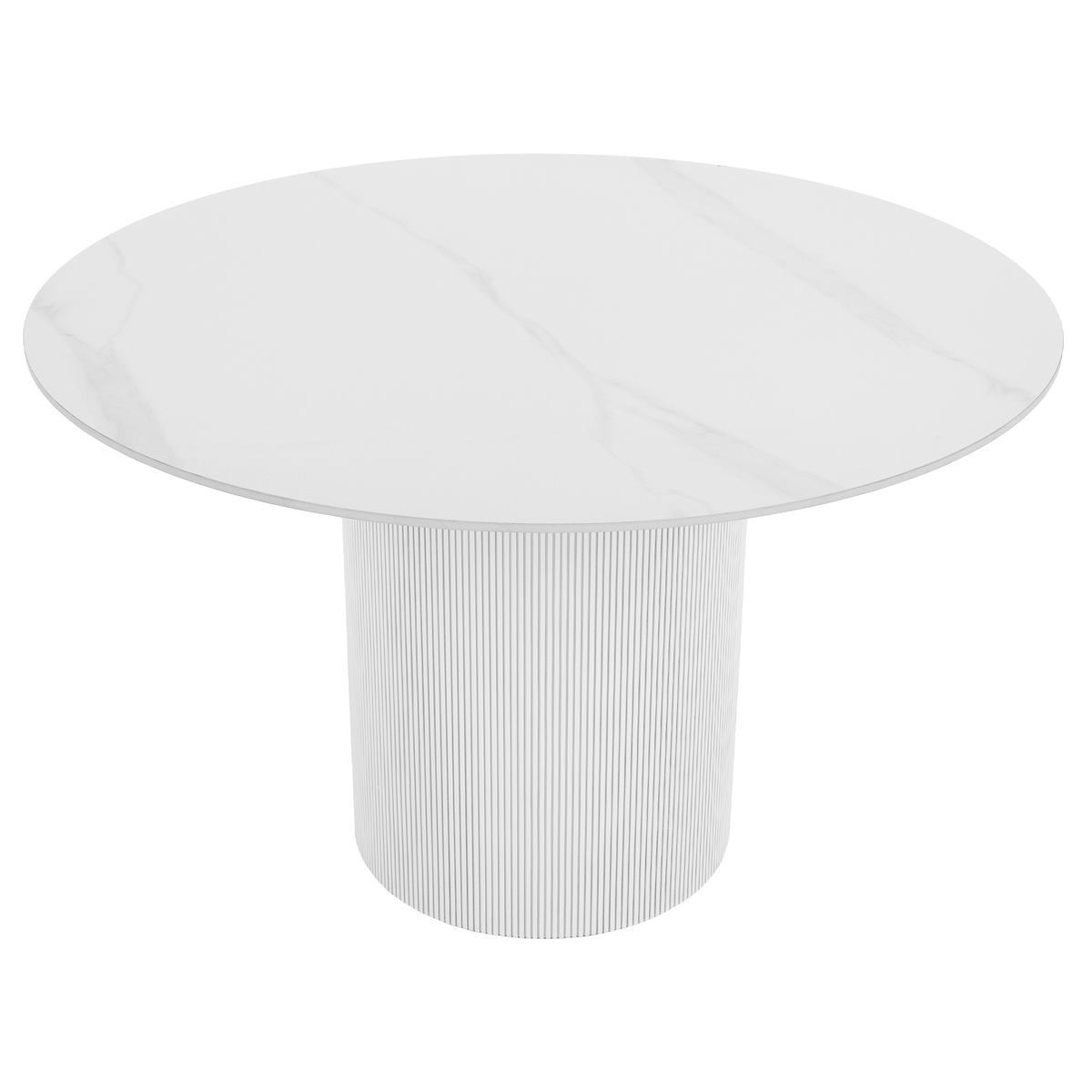 Masă de sufragerie MODICA TIP 1, marmură albă/MDF, diametru 120 cm Kondela