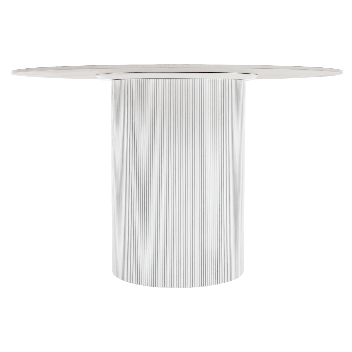 Masă de sufragerie MODICA TIP 1, marmură albă/MDF, diametru 120 cm Kondela