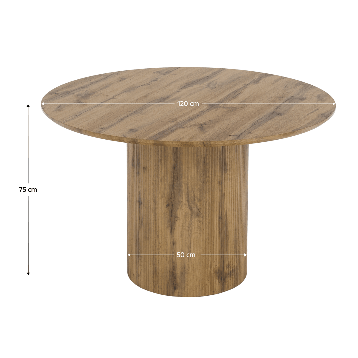 Masă de sufragerie, stejar, diametru 120 cm, MAHIR TIP 2 Kondela