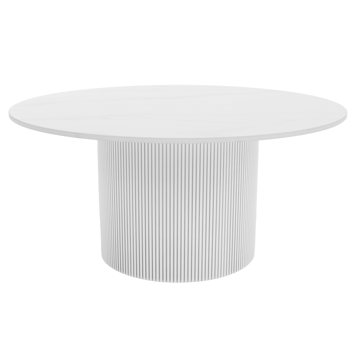 Măsuţă de cafea, marmură albă/MDF, diametru 80 cm, MAHIR TYP 1 Kondela