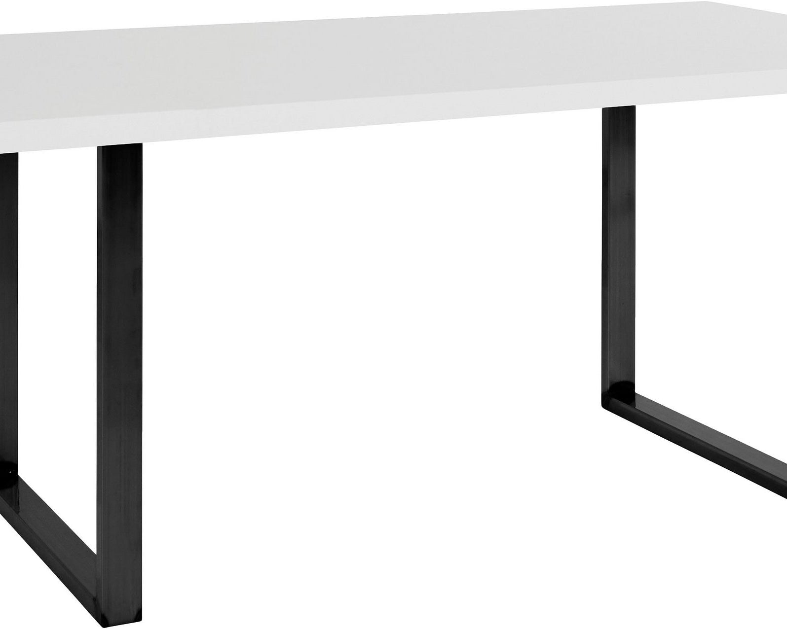 Masă Forte 160 cm, blat alb, picioare metalice negre Arboteca