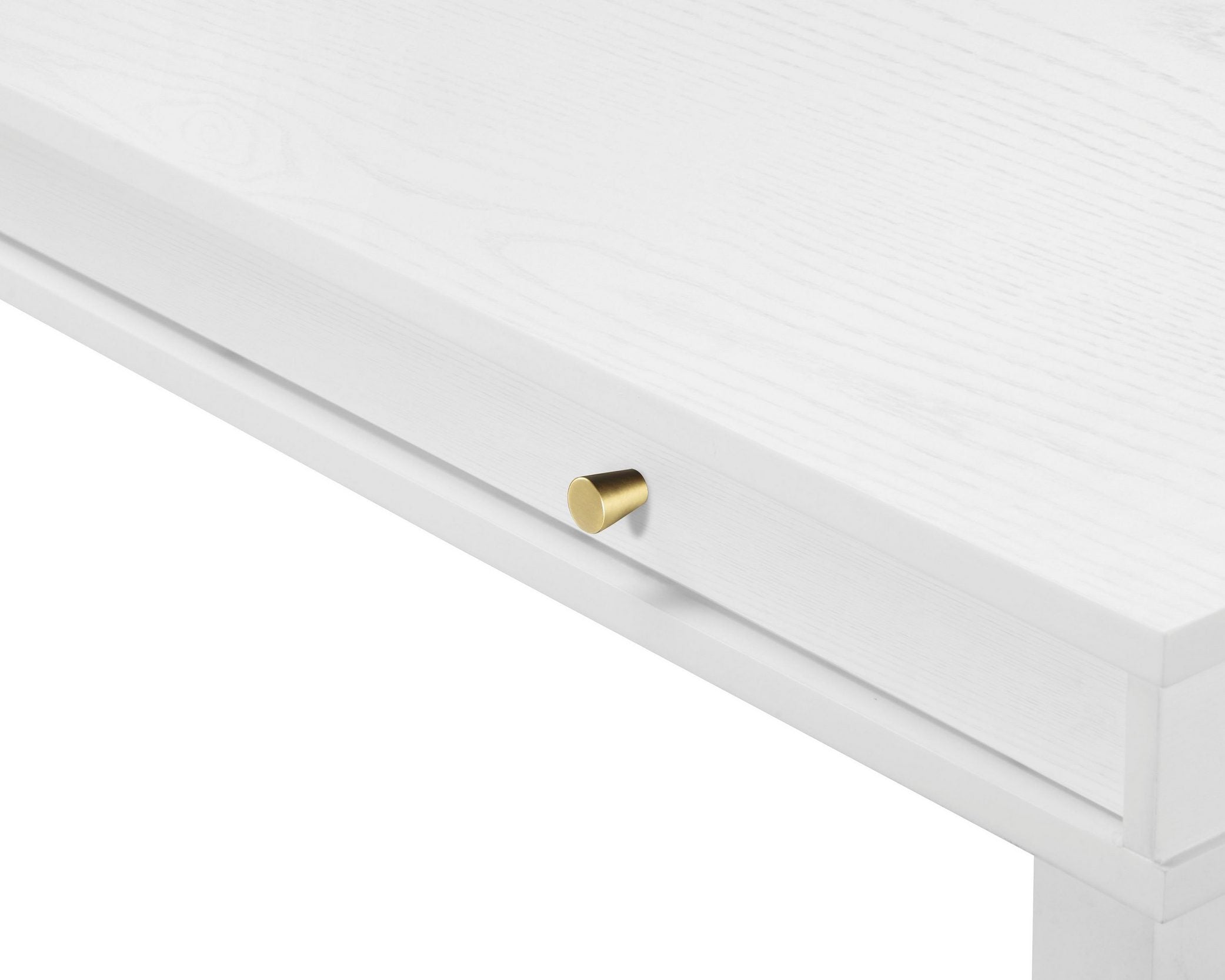 Masă extensibilă MDF Andas, cu spațiu de depozitare, alb, 104-145 cm Arboteca