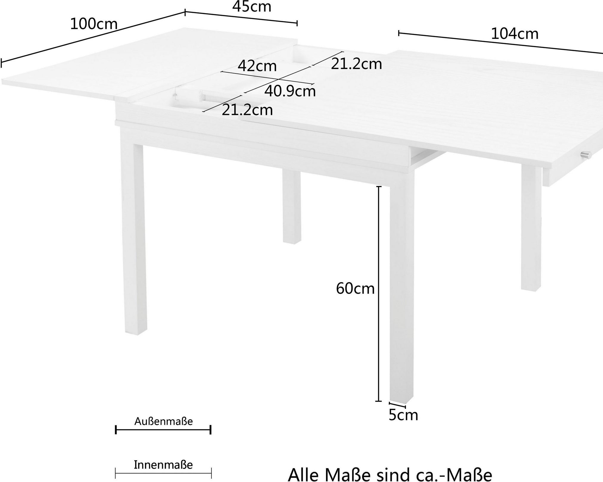 Masă extensibilă Andas 104–145 cm, MDF negru, cu raft Arboteca